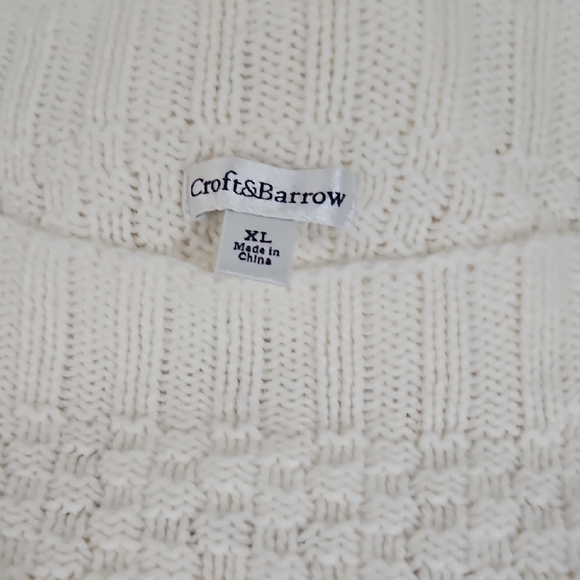 Women's Croft & Barrow Cream Textured Knit Sweater - Picture 5 of 9